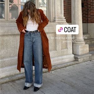 Women Brown Suede Trench Coat with Belt; handmade from Etsy